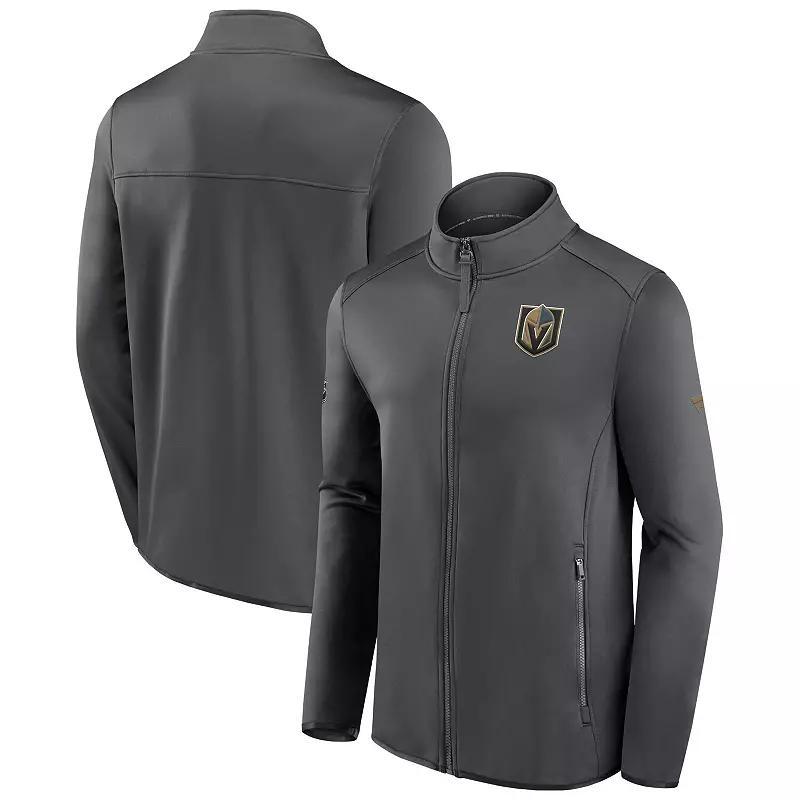 Men's Fanatics Branded Gray Vegas Golden Knights Authentic Pro Rink Fleece Full-Zip Jacket, Size: Large, Lvk Black Product Image