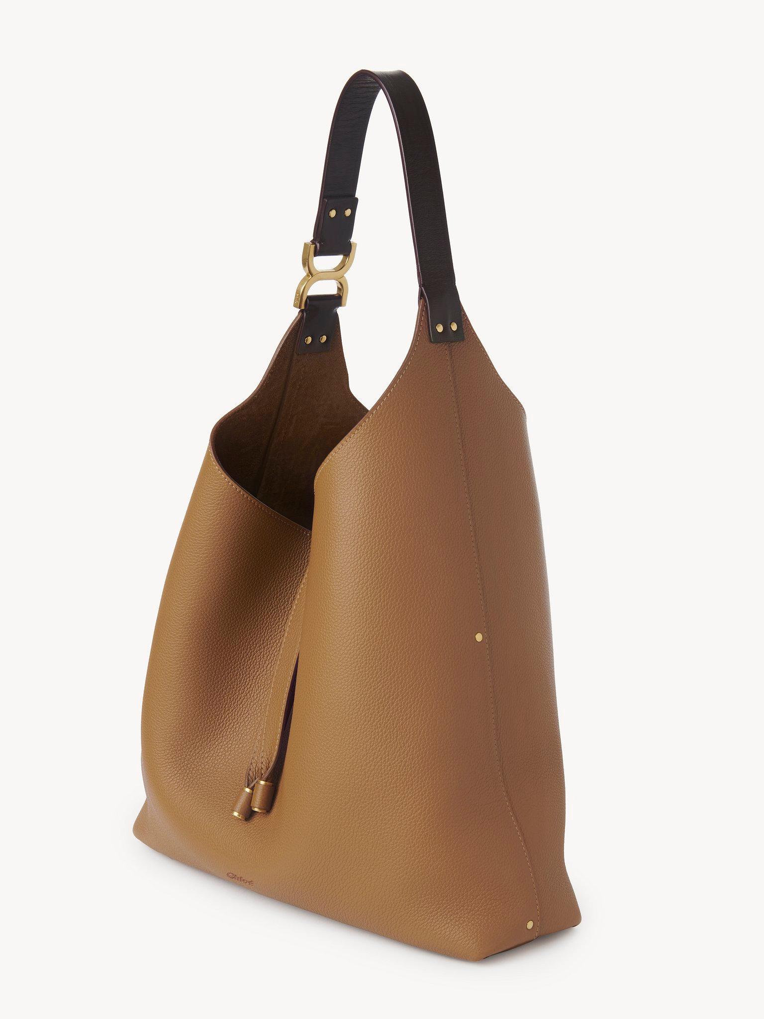 Marcie hobo bag in grained leather Product Image