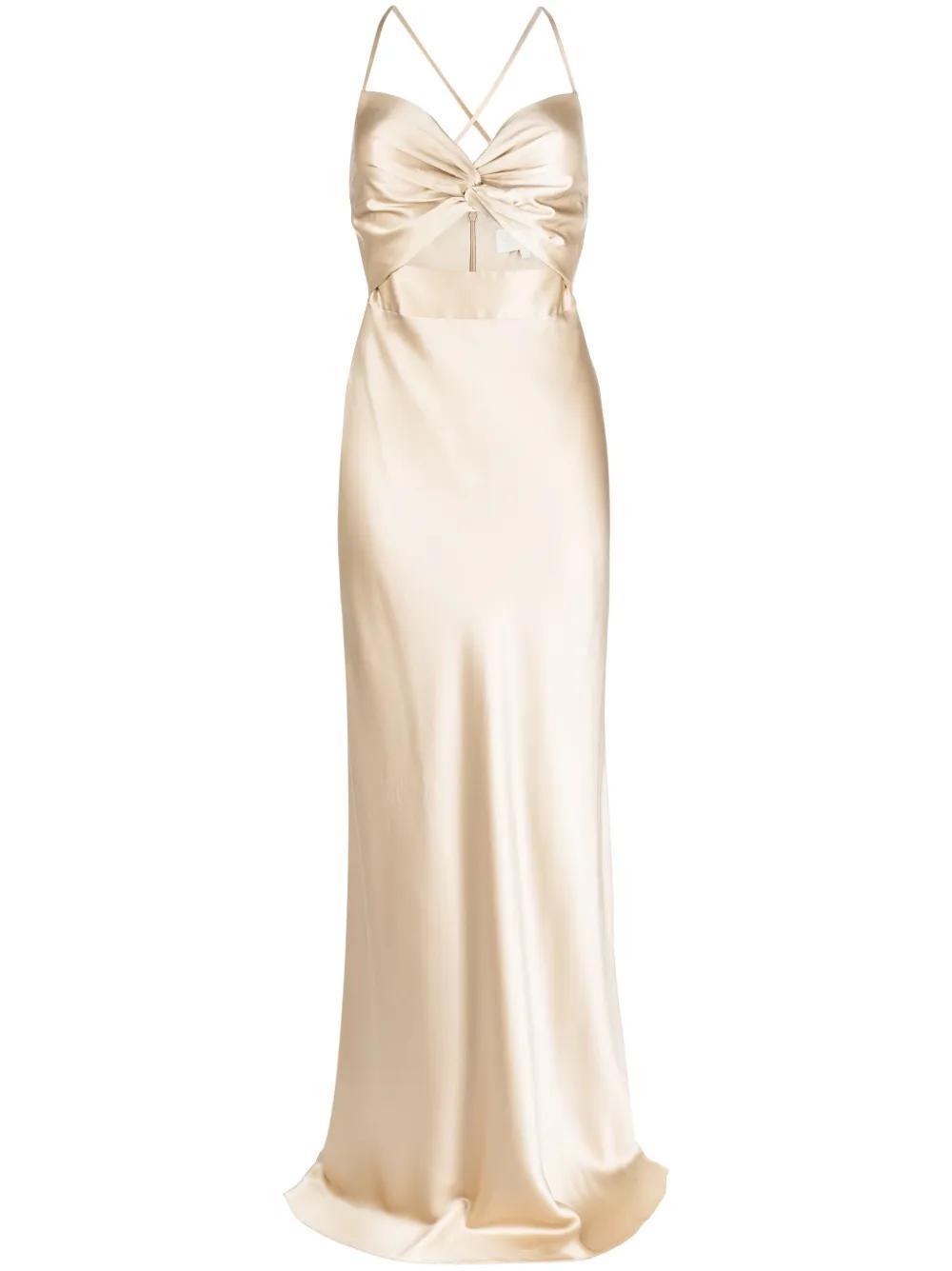 twisted-bodice silk gown Product Image