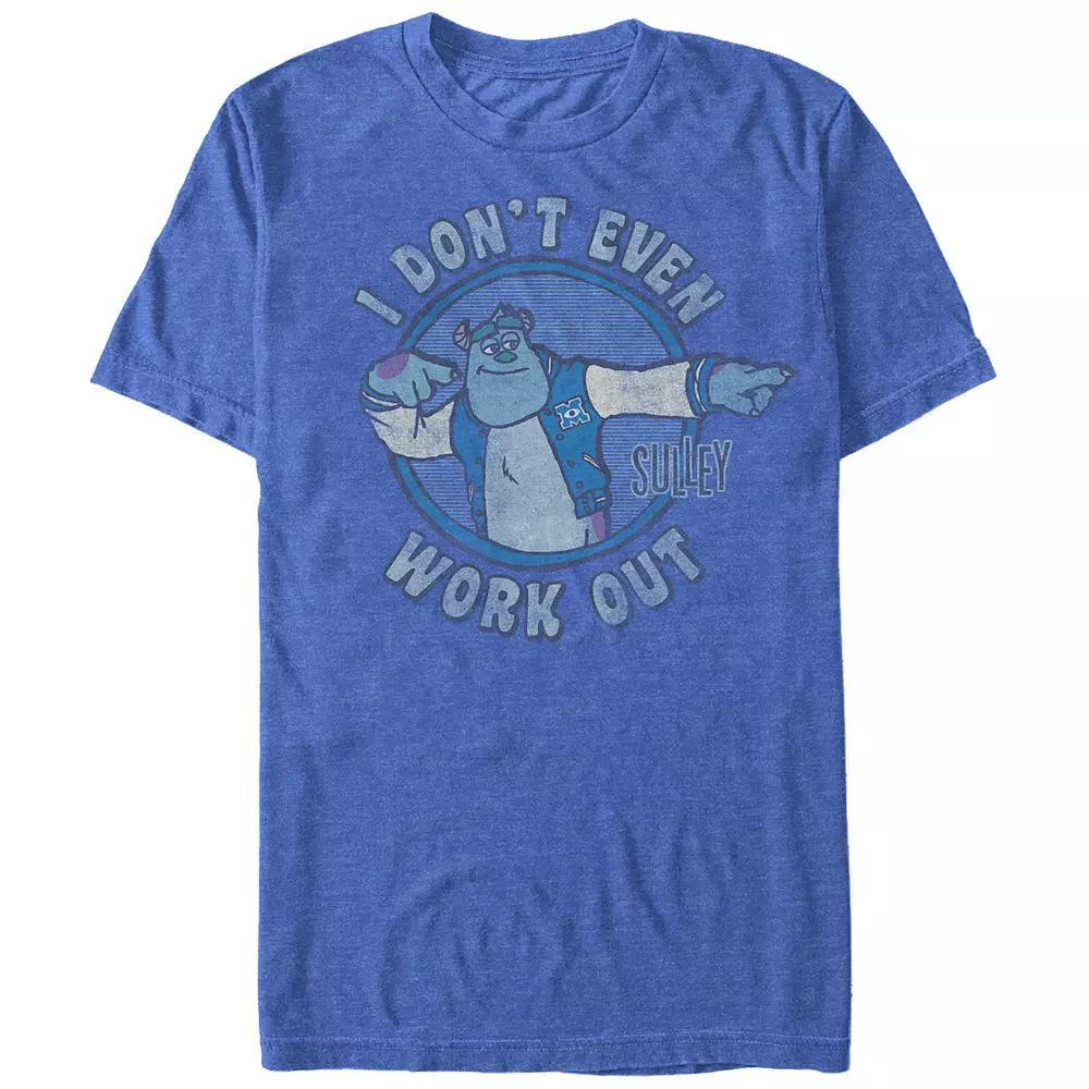 Disney / Pixar's Monsters University I Don't Even Work Out Big & Tall Graphic Tee, Men's, Size: 4XL Tall, Royal Grey Product Image