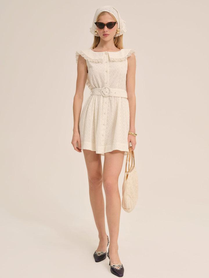 Tea Time Mini Dress — White Product Image