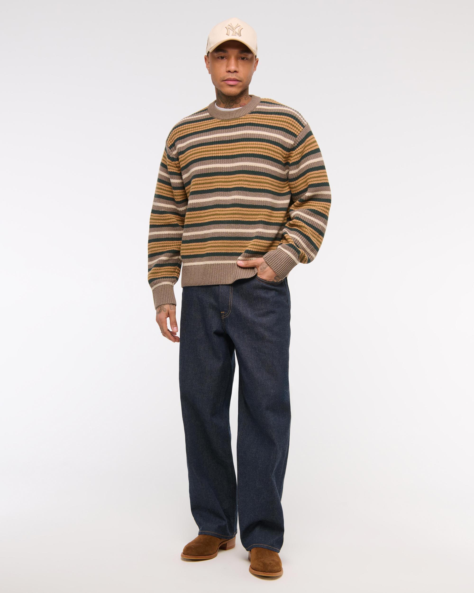 Oversized Washed Crew Sweater Product Image