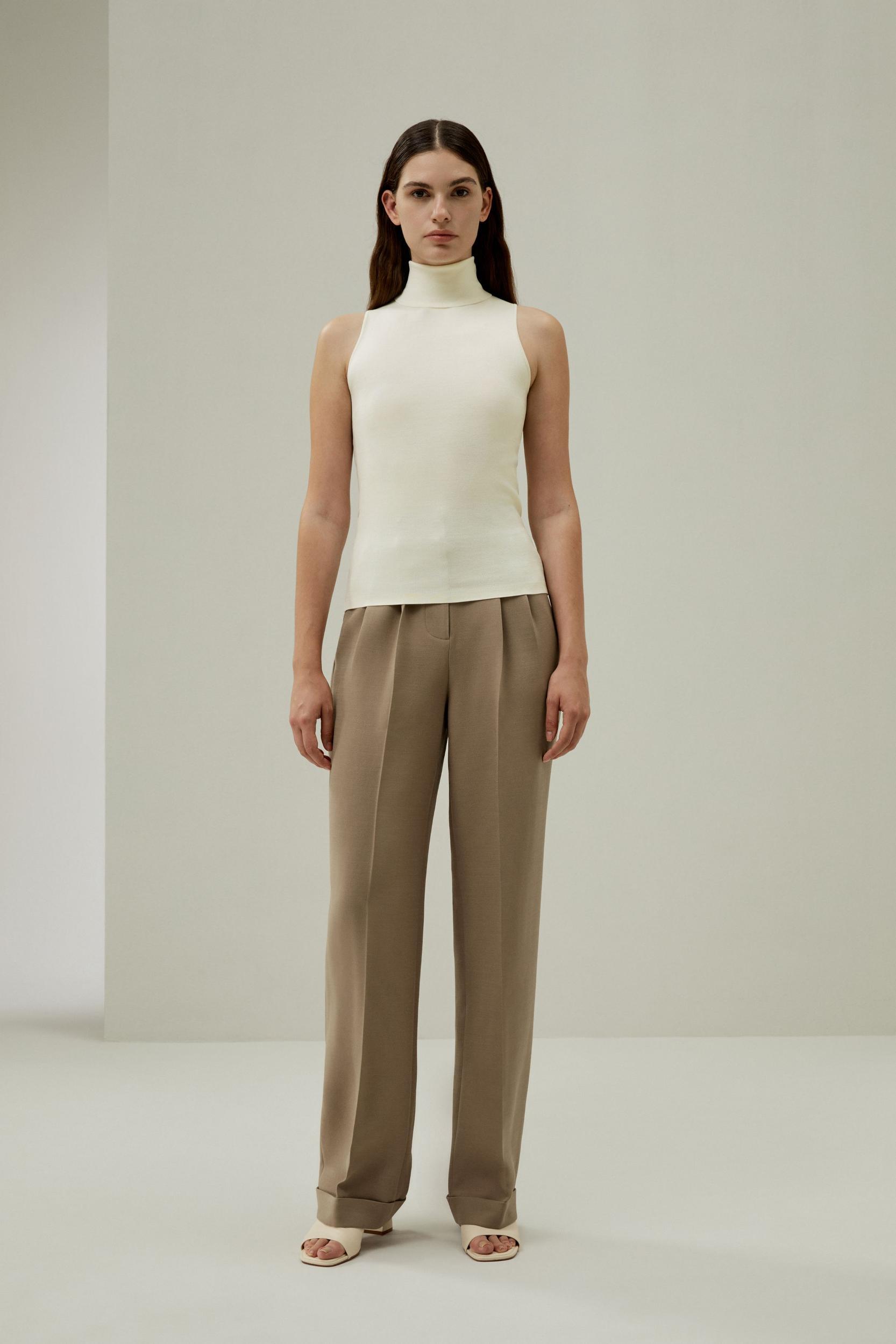 Minimalist Sleeveless Turtleneck Top Product Image