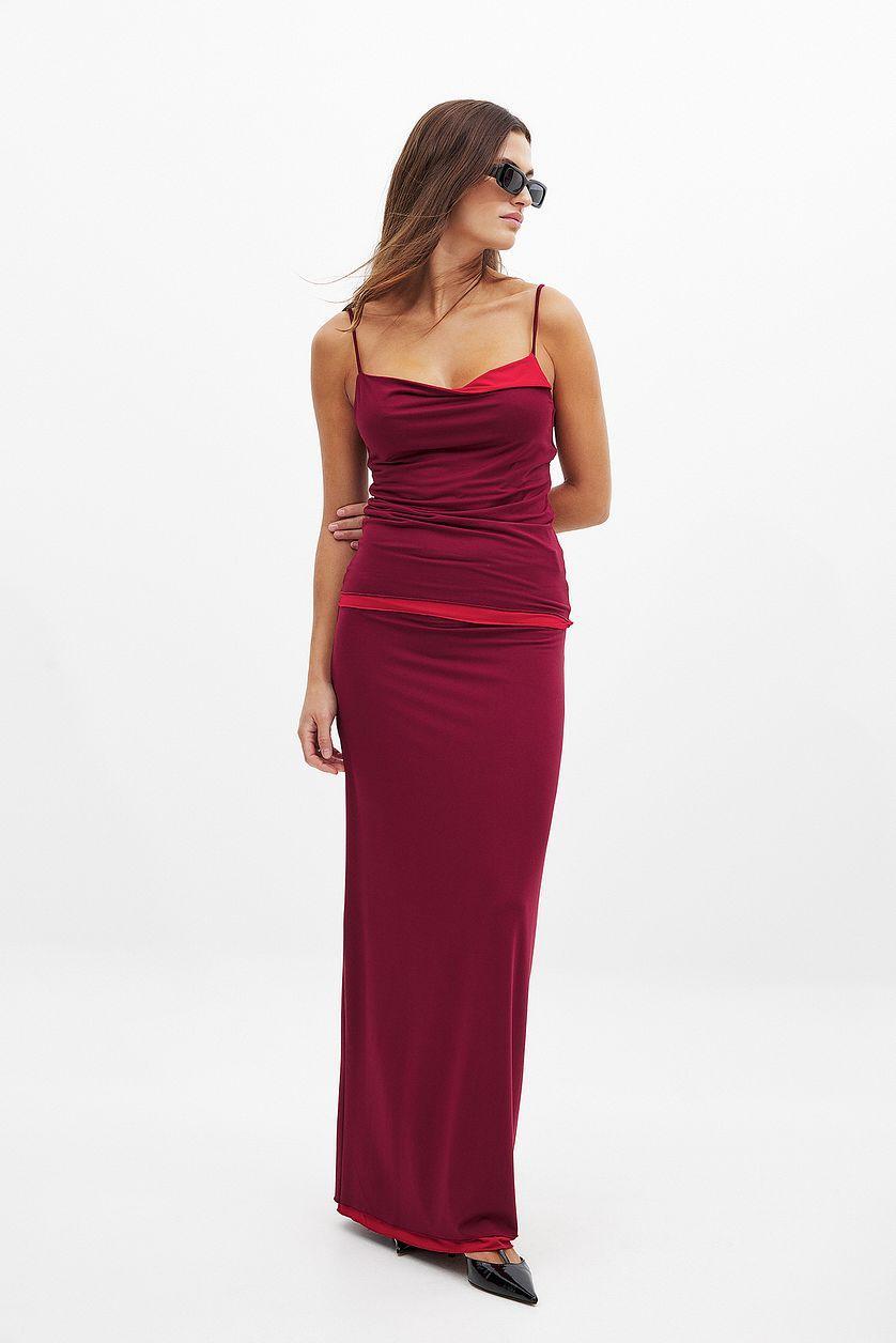 Spaghetti Strap Singlet Burgundy Product Image