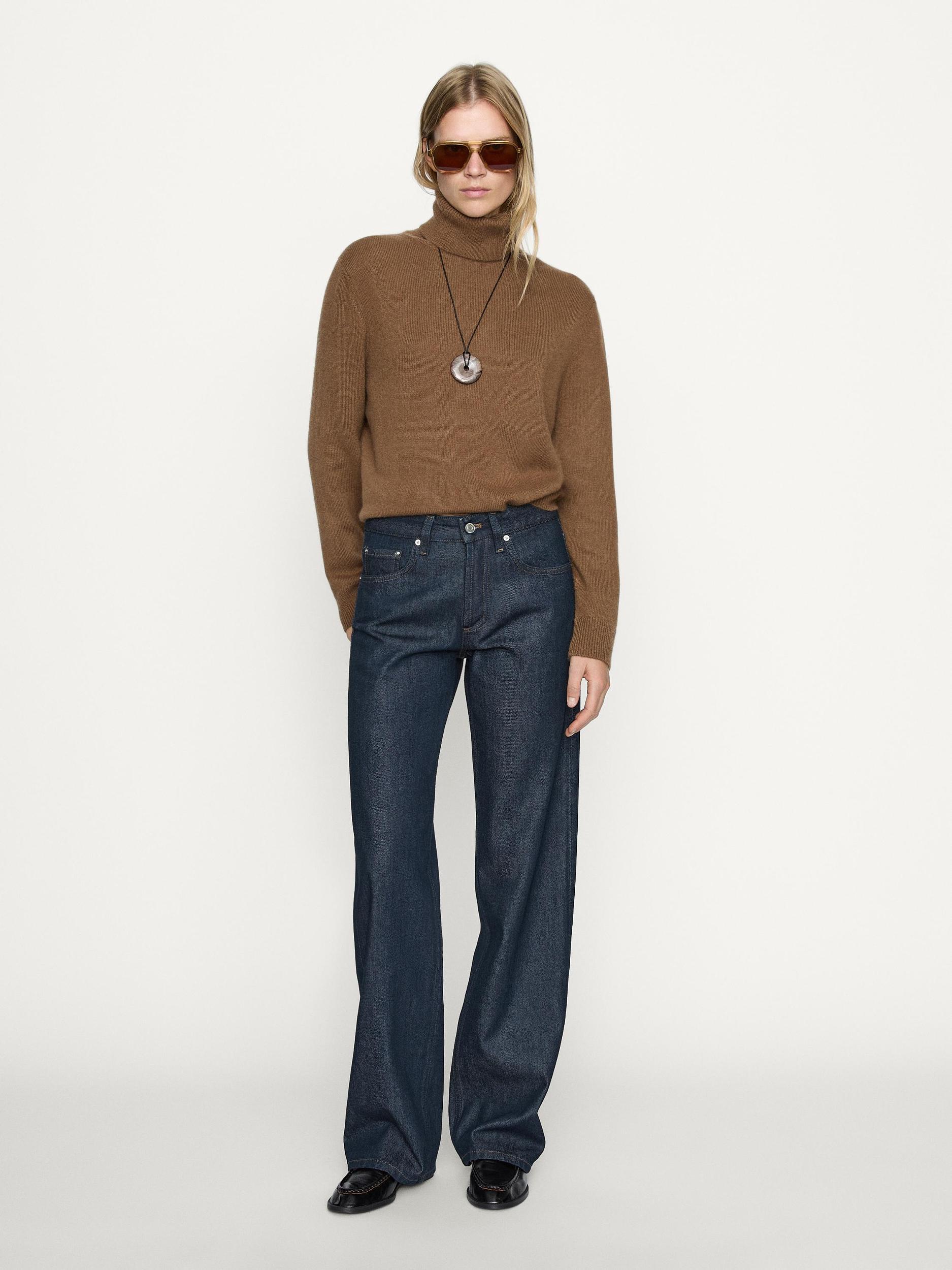 Mid-rise wide-leg full length jeans Product Image