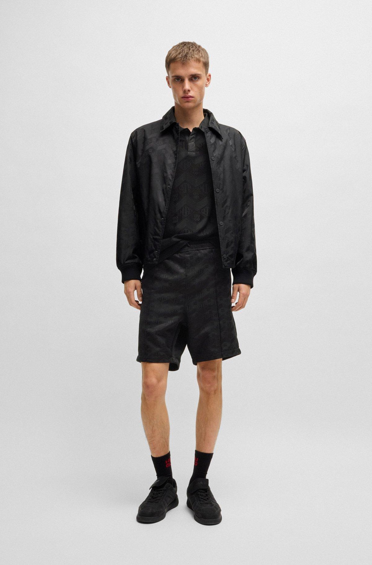 Relaxed-fit bomber jacket with geometric-logo jacquard Product Image