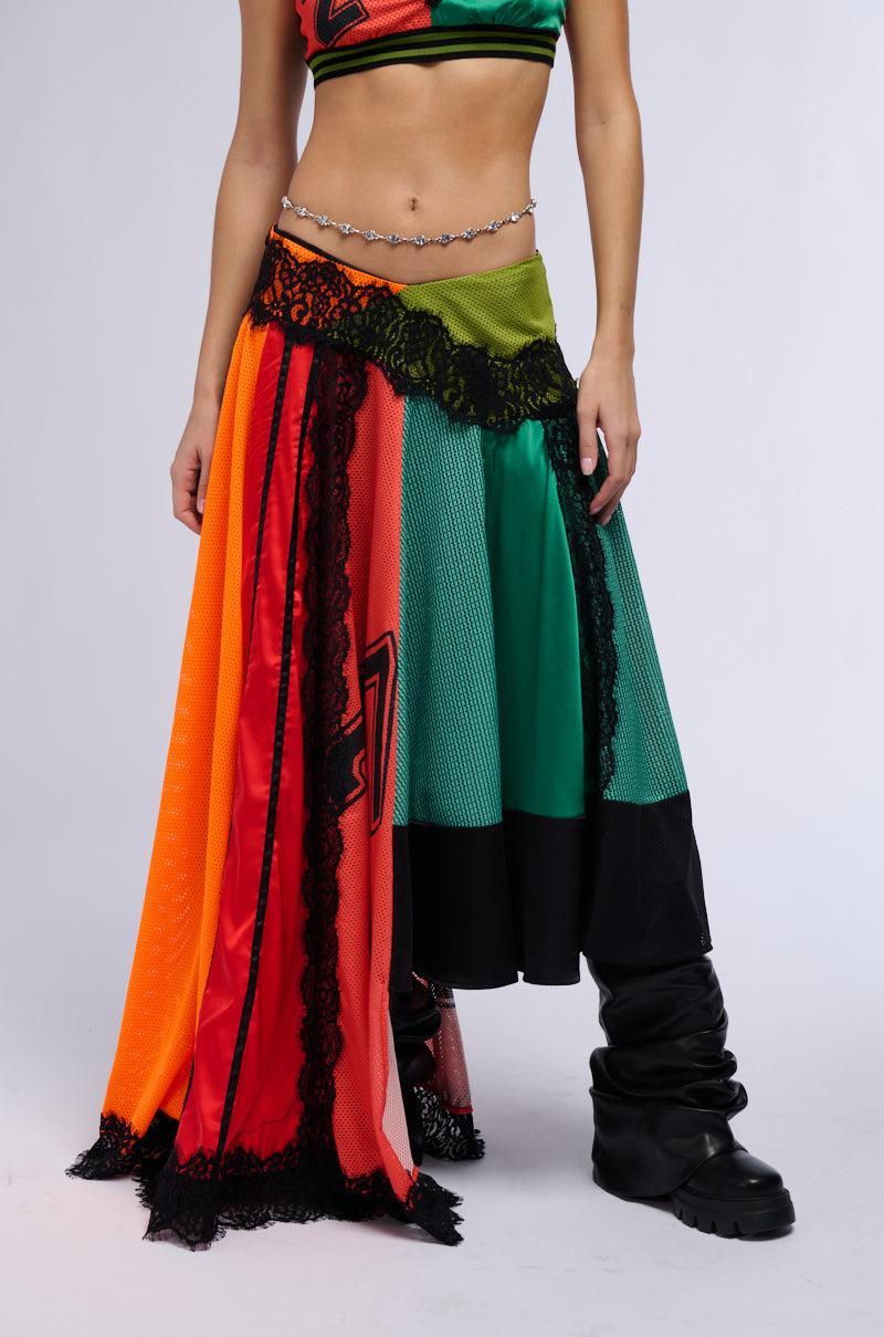 ALL OVER THE PLACE COLOR BLOCK MAXI SKIRT Product Image