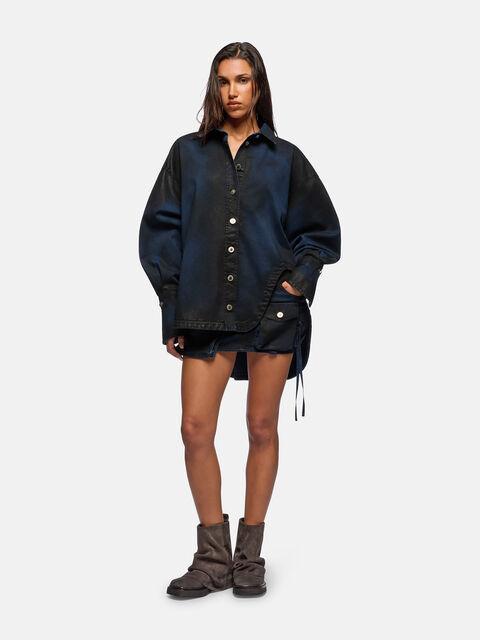 'Diana' navy and pirate black shirt jacket Product Image