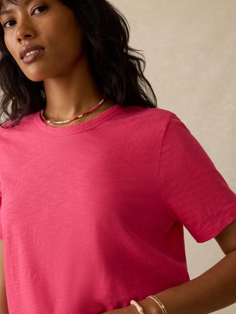 Sunwashed Regenerative Cotton Essential Tee - Pink Flambe Product Image