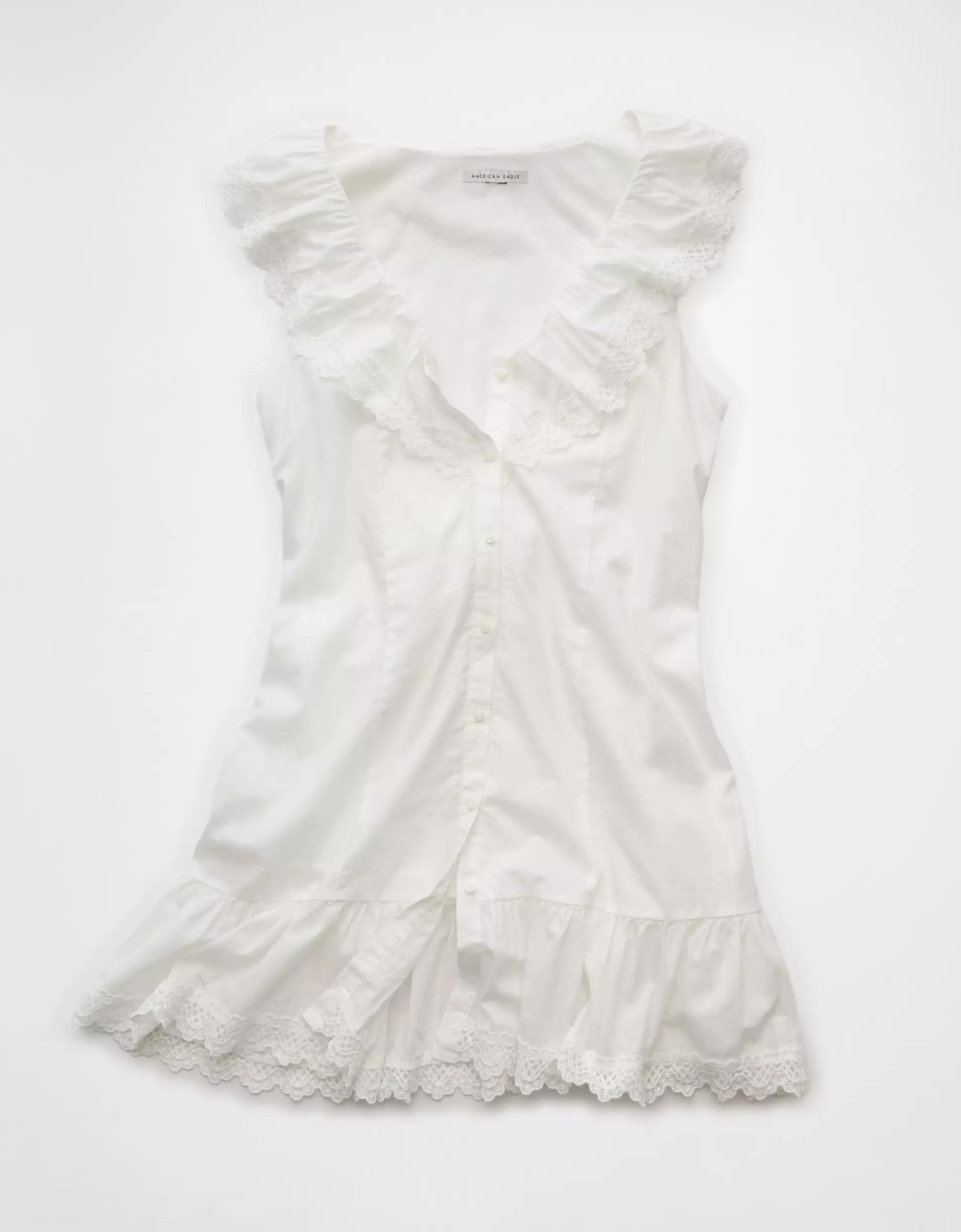 AE Ruffle Lace Mini Dress Product Image