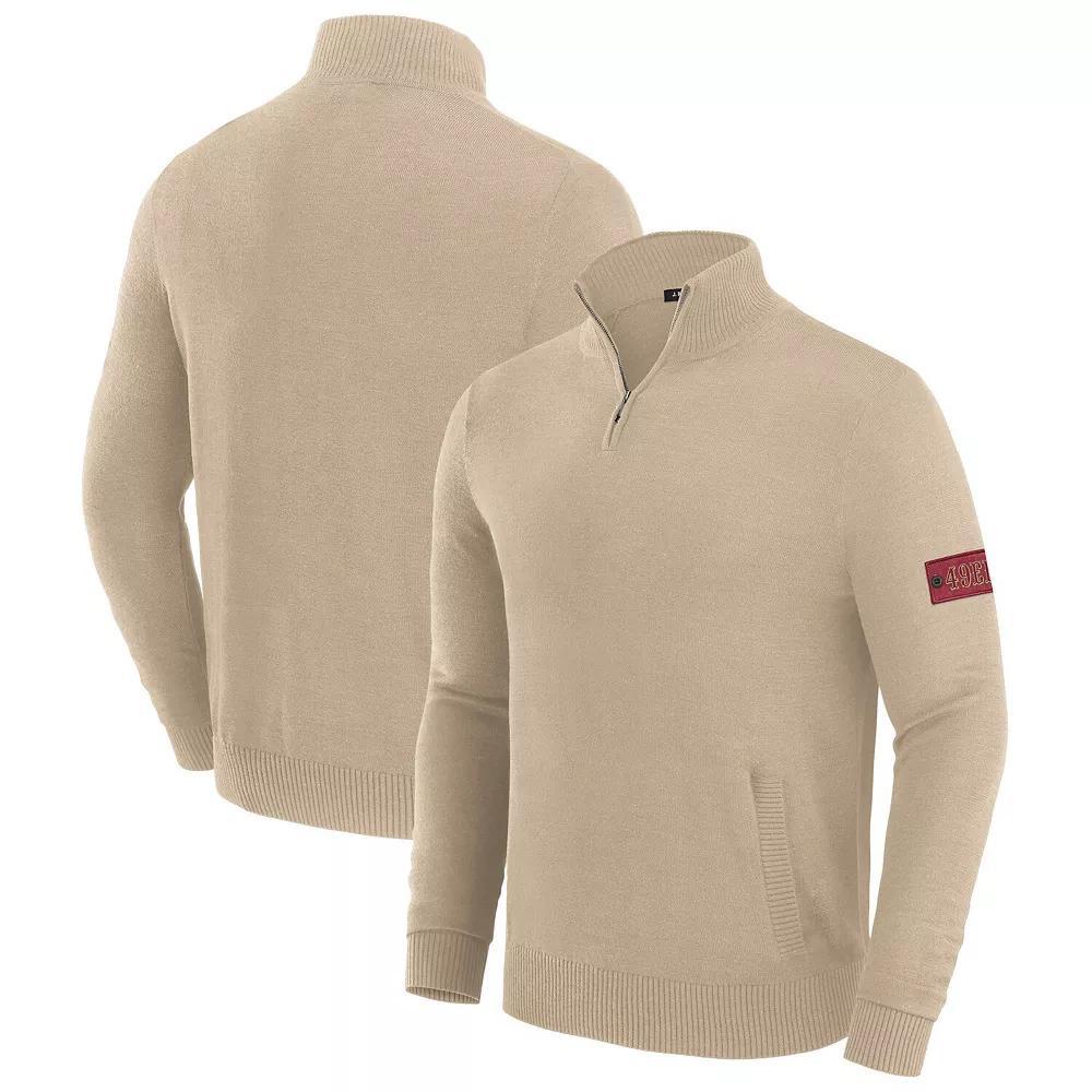 Men's J. Palmer Cream San Francisco 49ers Franchise Quarter-Zip Sweater, Size: Small, Beige Product Image