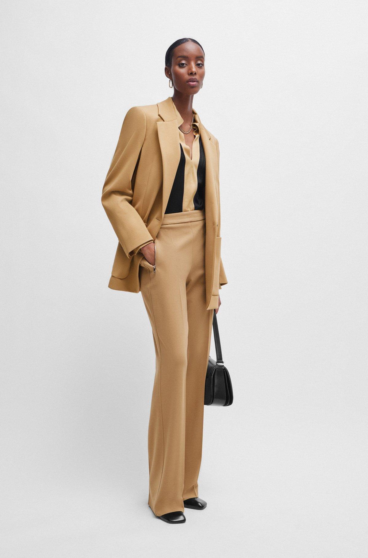 Relaxed-fit trousers with bootcut leg in stretch material Product Image