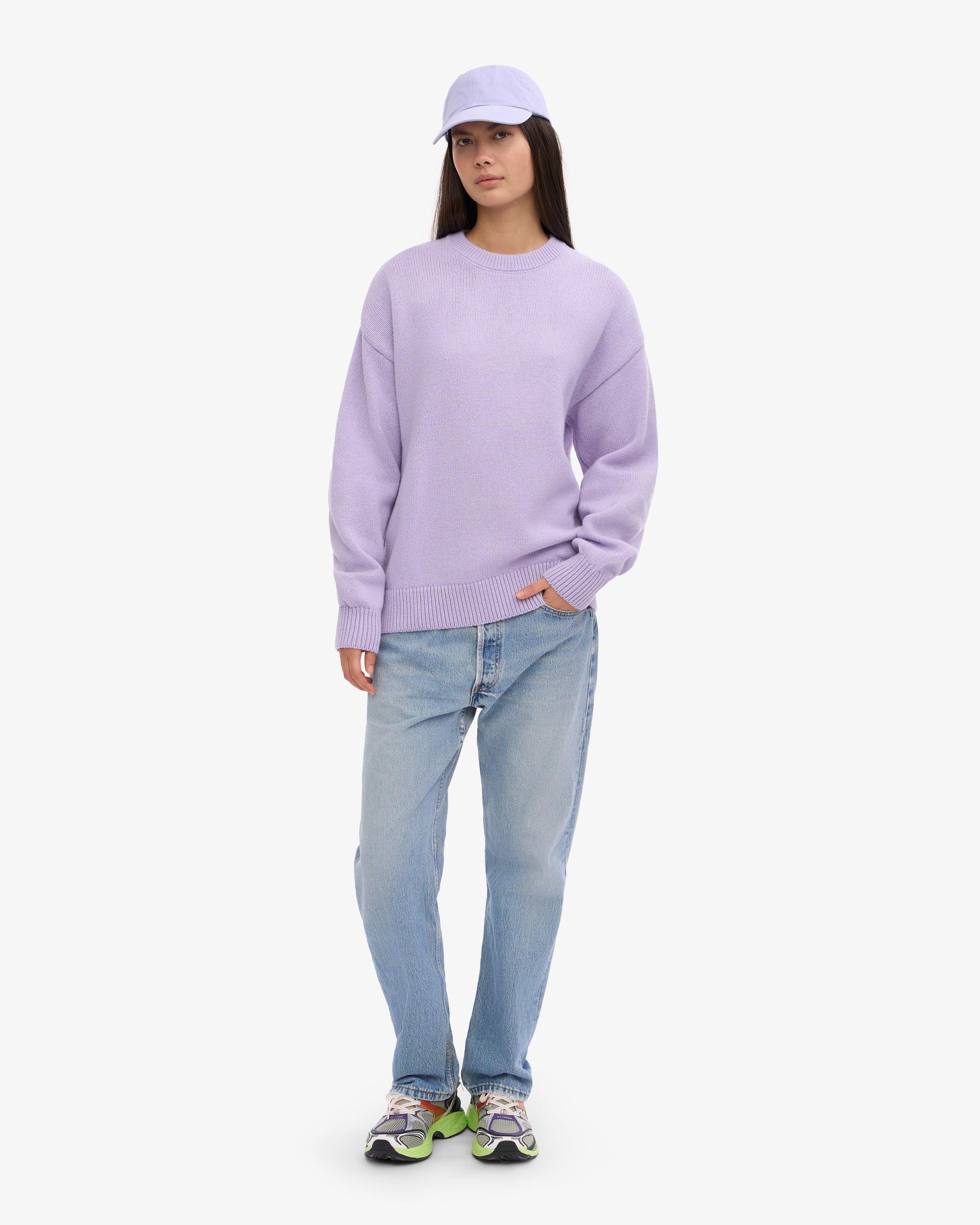 Oversized Merino Wool Crew - Soft Lavender Product Image