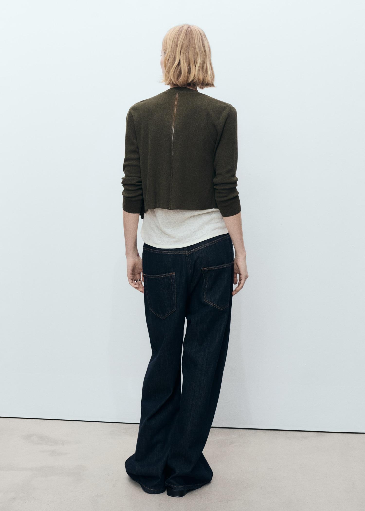 Knitted cropped cardigan - Women | MANGO USA Product Image