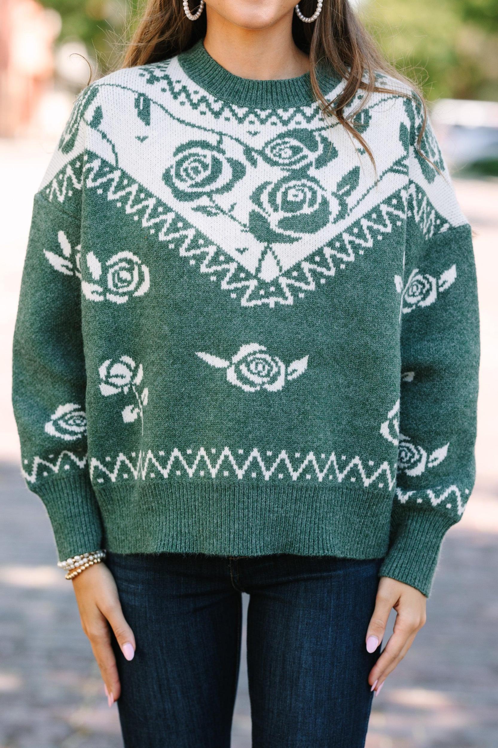 All Up To You Emerald Green Sweater Female Product Image