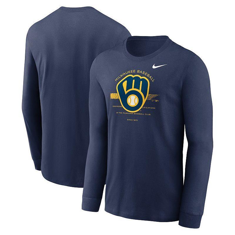 Mens Nike Royal Chicago Cubs Over Arch Performance Long Sleeve T-shirt Product Image