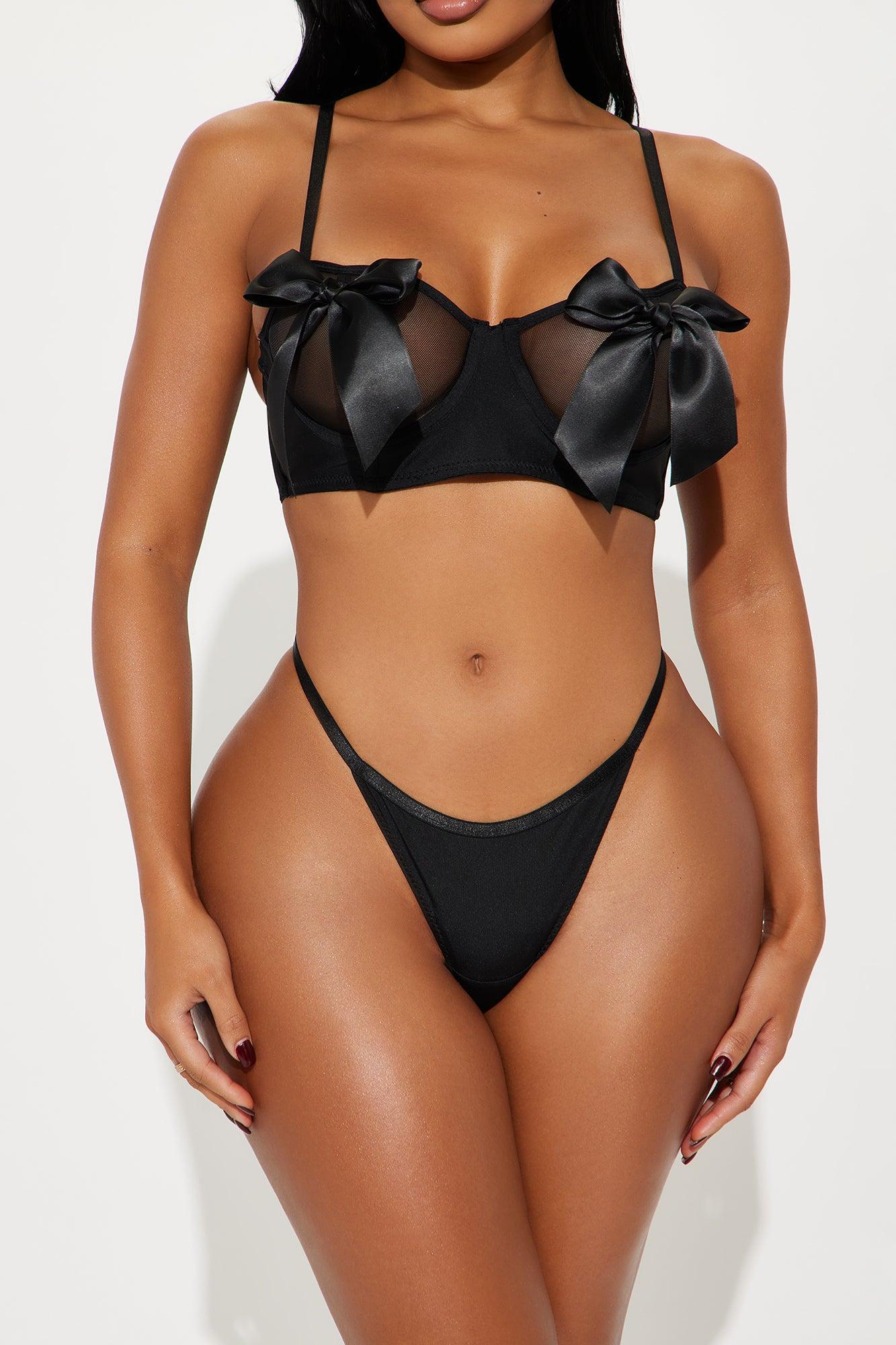 Unwrap Me Bow 2 Piece Set - Black Product Image