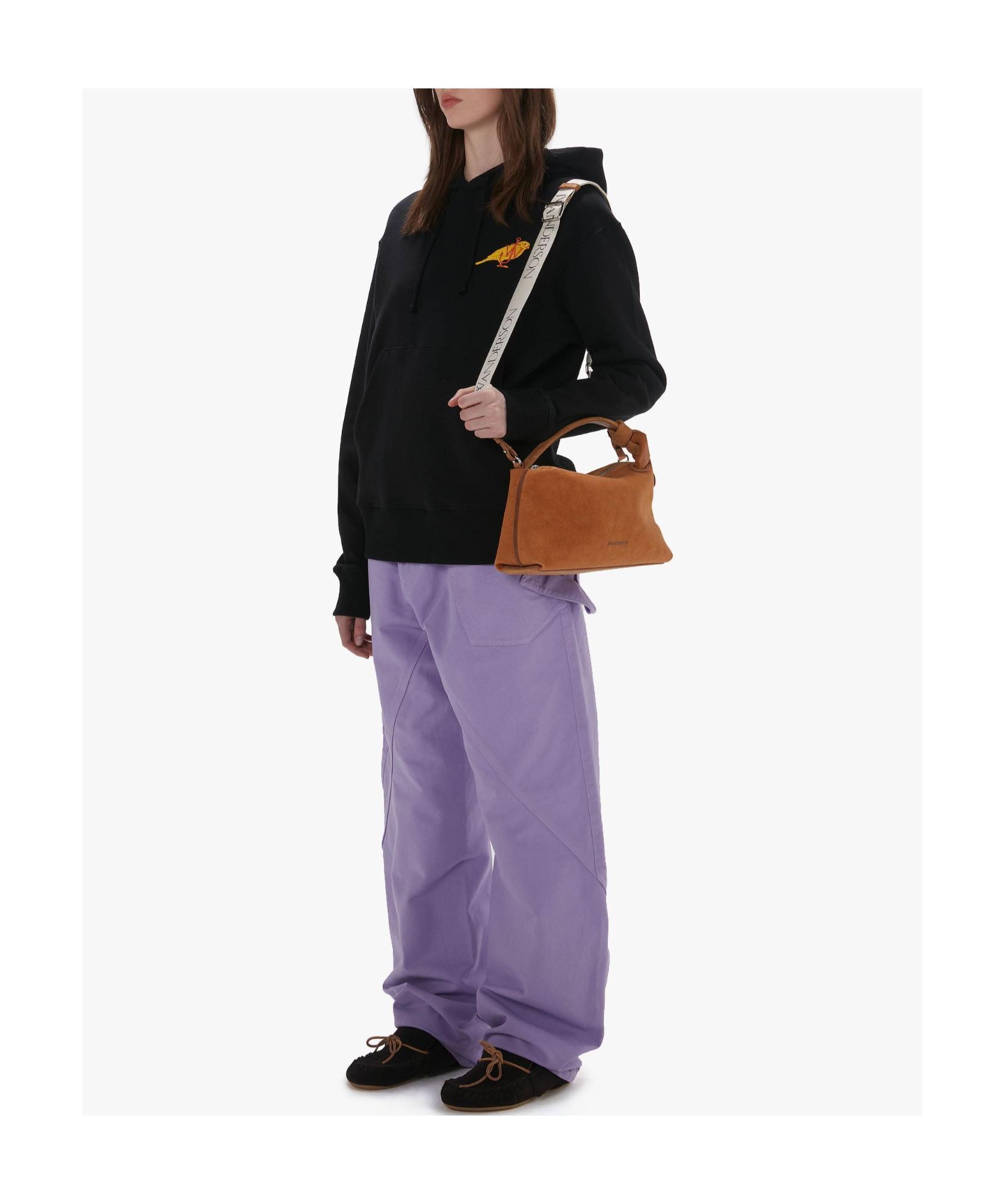 JW ANDERSON Logo-embroidered Organic Cotton Hoodie In Black Product Image
