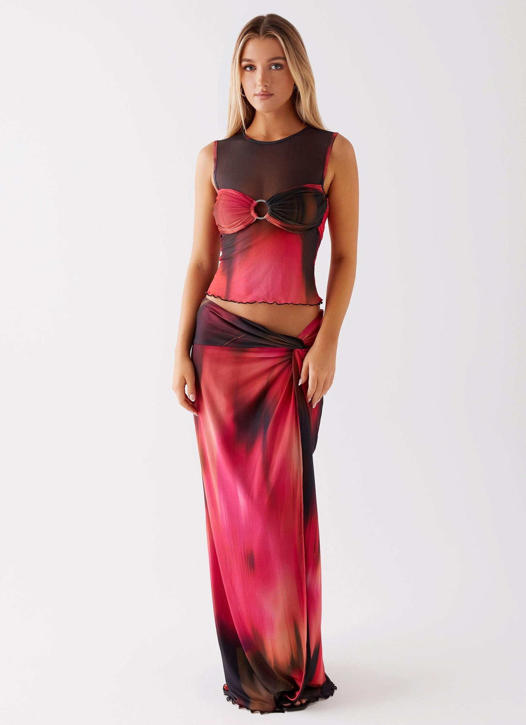 Caprise Mesh Tank - Pink Print Product Image