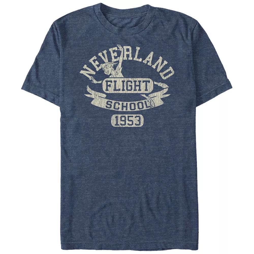 Disneys Peter Pan Neverland Flight School 1953 Big & Tall Graphic Tee, Mens Navy Grey Product Image