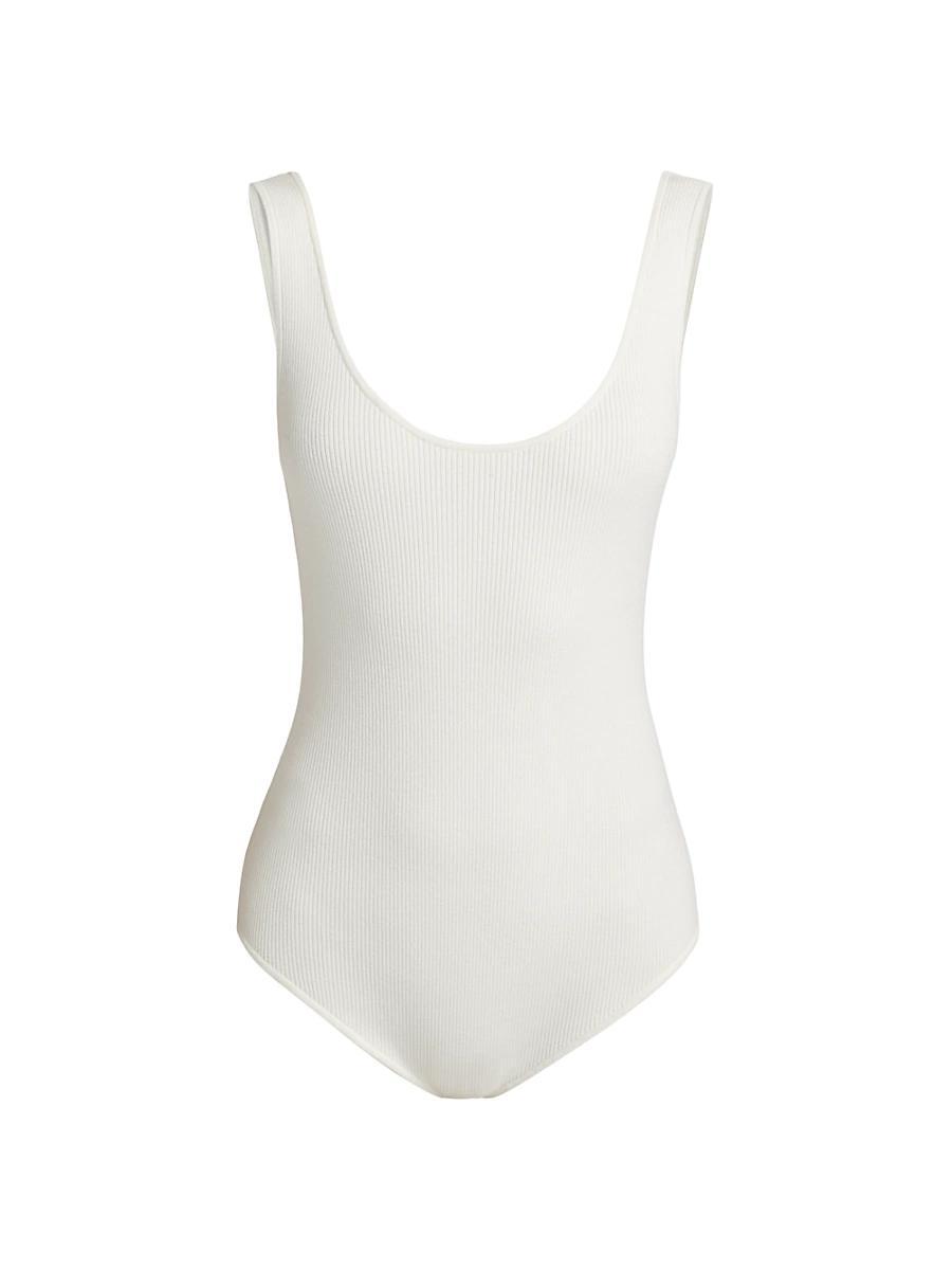 Womens Delaney Rib-Knit Scoopneck Bodysuit Product Image