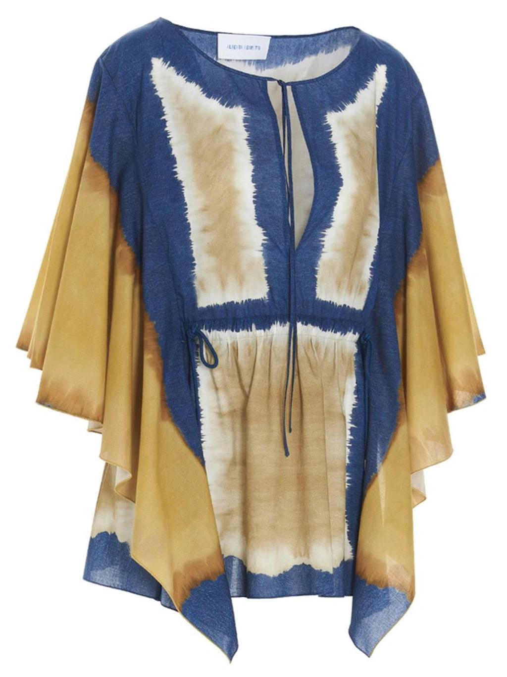 ALBERTA FERRETTI Caftano Tie Dye I Love Summer In Dark Yellow Product Image