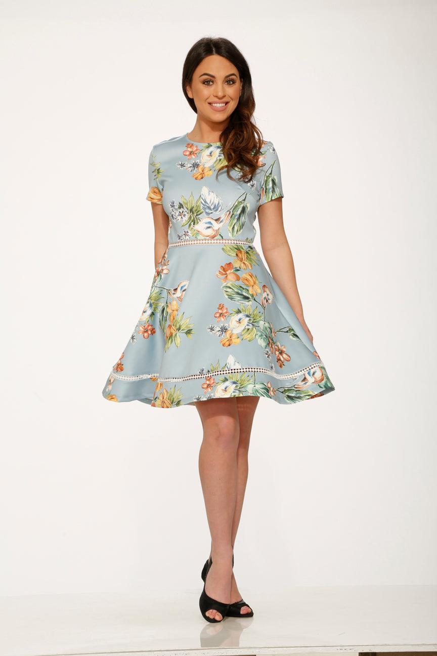 Mint Floral Swing Dress Product Image