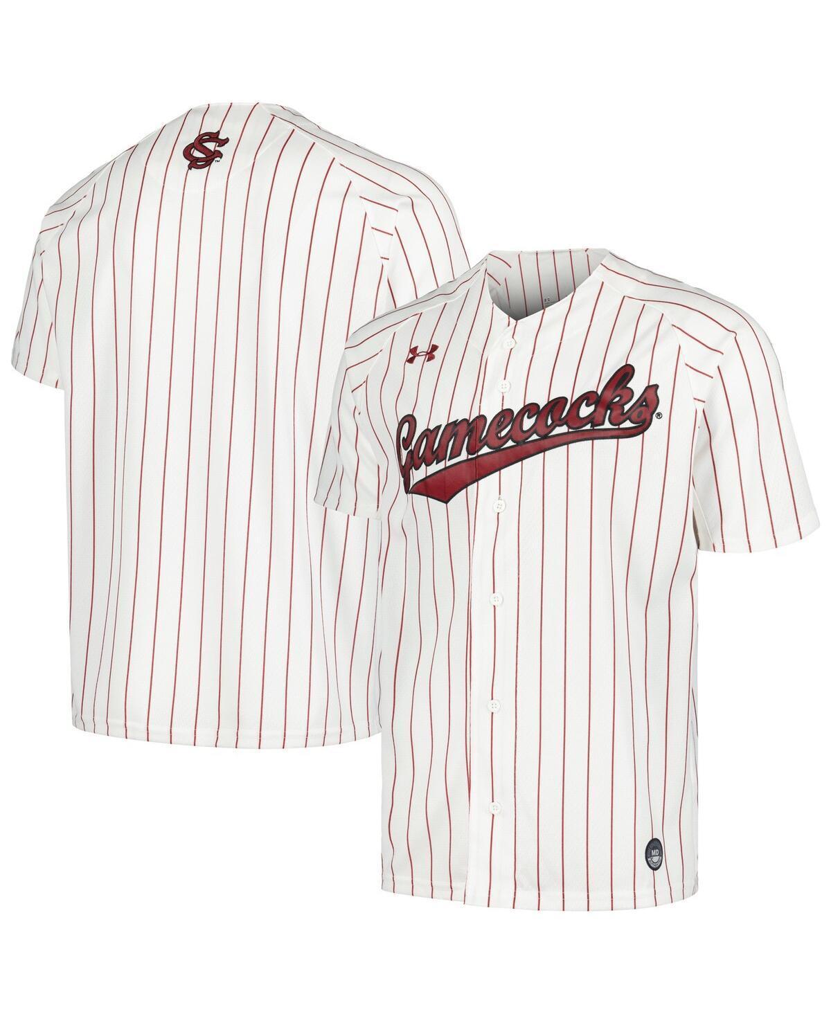Men's Under Armour White South Carolina Gamecocks Softball V-Neck Jersey, Size: XL Product Image