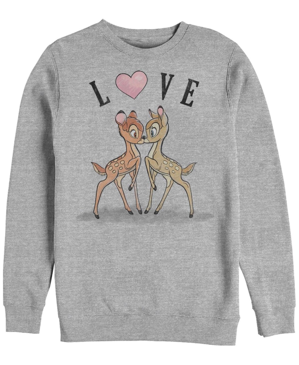 Disney's Bambi Men's Love Valentines Day Sweatshirt, Size: Large, Athletic Grey Product Image