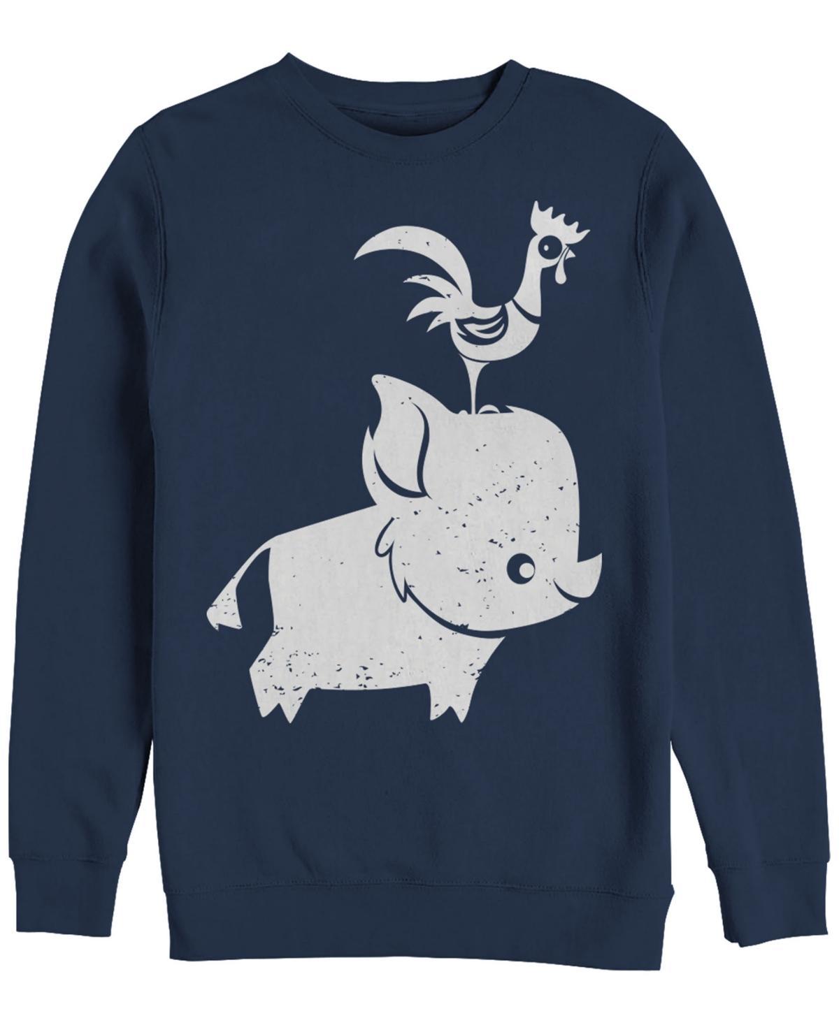 Disneys Moana Cute Pua And Heihei Mens Sweatshirt Blue Product Image