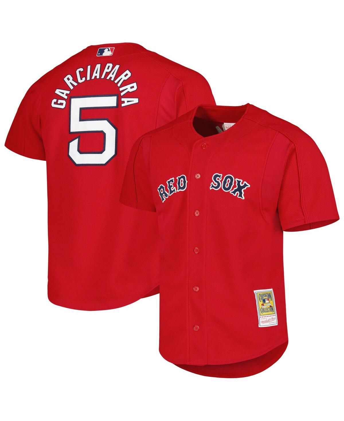 Men's Mitchell & Ness Nomar Garciaparra Red Boston Red Sox Cooperstown Collection Mesh Batting Practice Button-Up Jersey, Size: 3XL Product Image