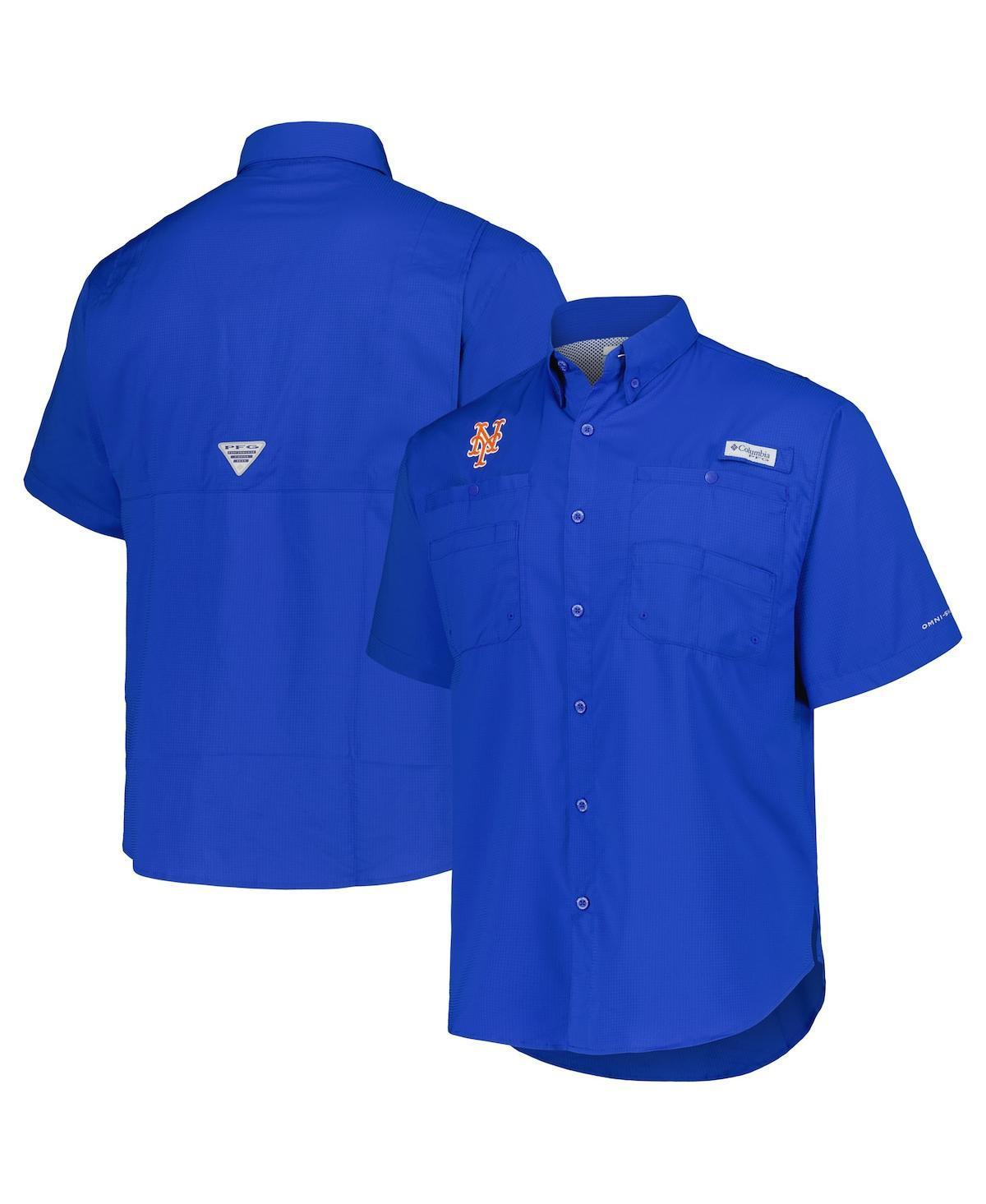 Men's Columbia Royal New York Mets Tamiami Omni-Shade Button-Down Shirt, Size: Small, Blue Product Image