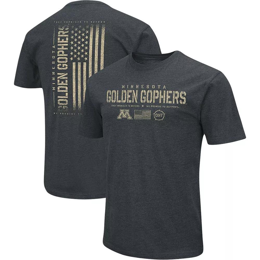 Men's Colosseum Heathered Black Minnesota Golden Gophers OHT Military Appreciation Flag 2.0 T-Shirt, Size: 2XL, Charco Product Image