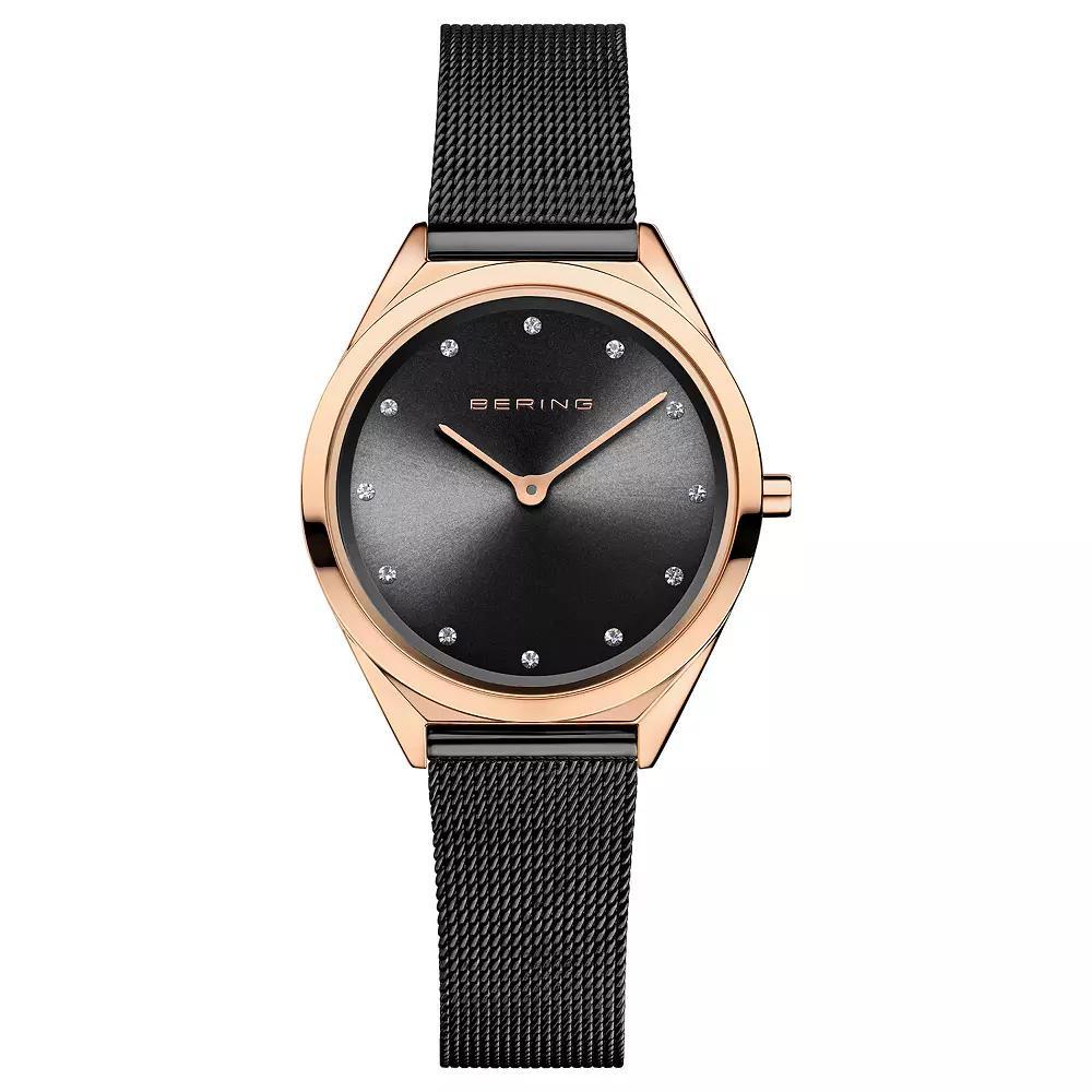 BERING Women's Ultra Slim Two Tone Stainless Steel Black Milanese Bracelet Watch - 17031-162, Size: 31 mm Product Image