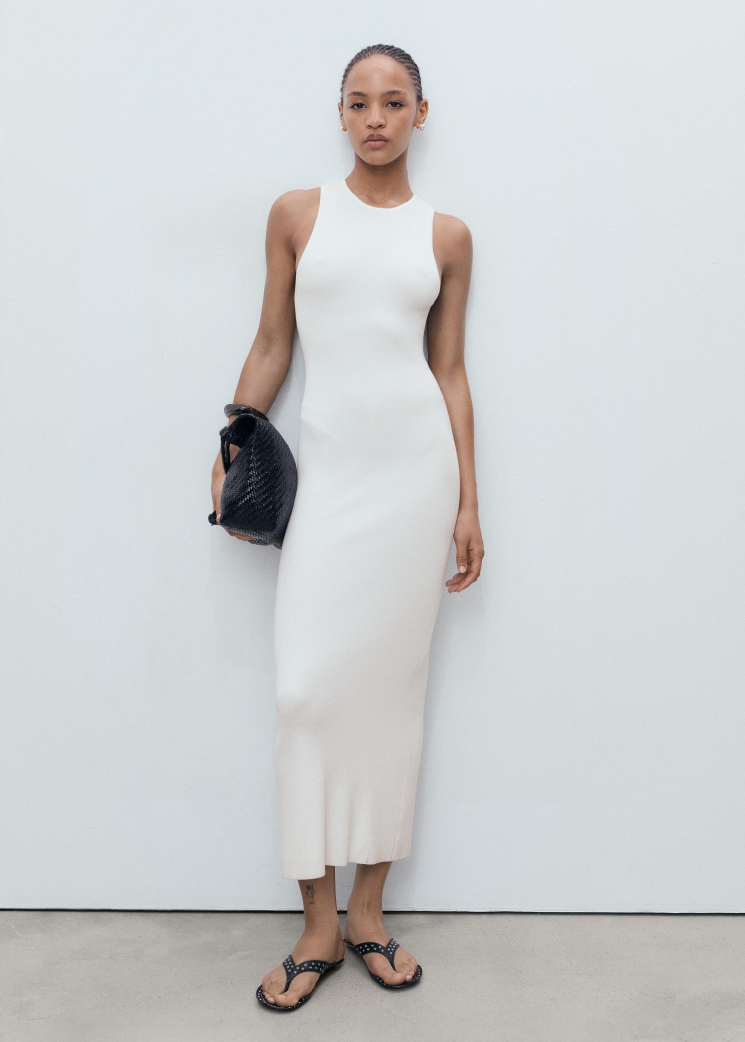 Halter-neck knitted dress - Women | MANGO USA Product Image