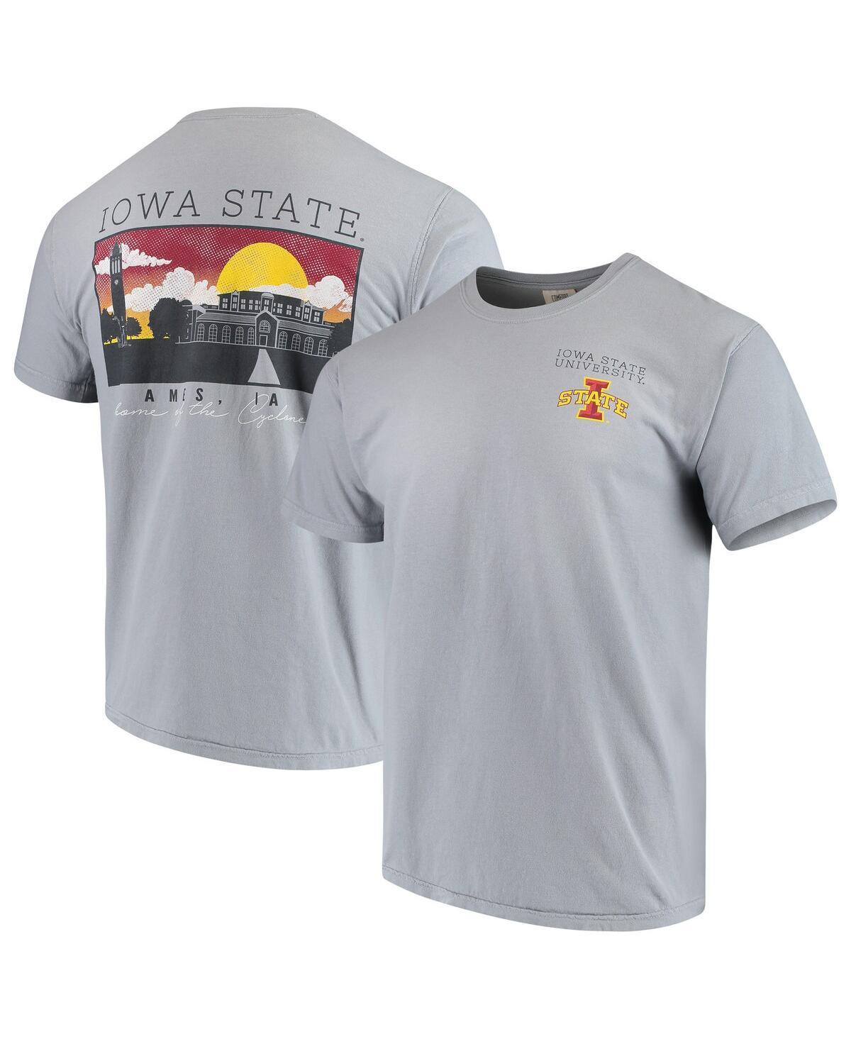 Men's Gray Iowa State Cyclones Team Comfort Colors Campus Scenery T-Shirt, Size: Large, Grey Product Image
