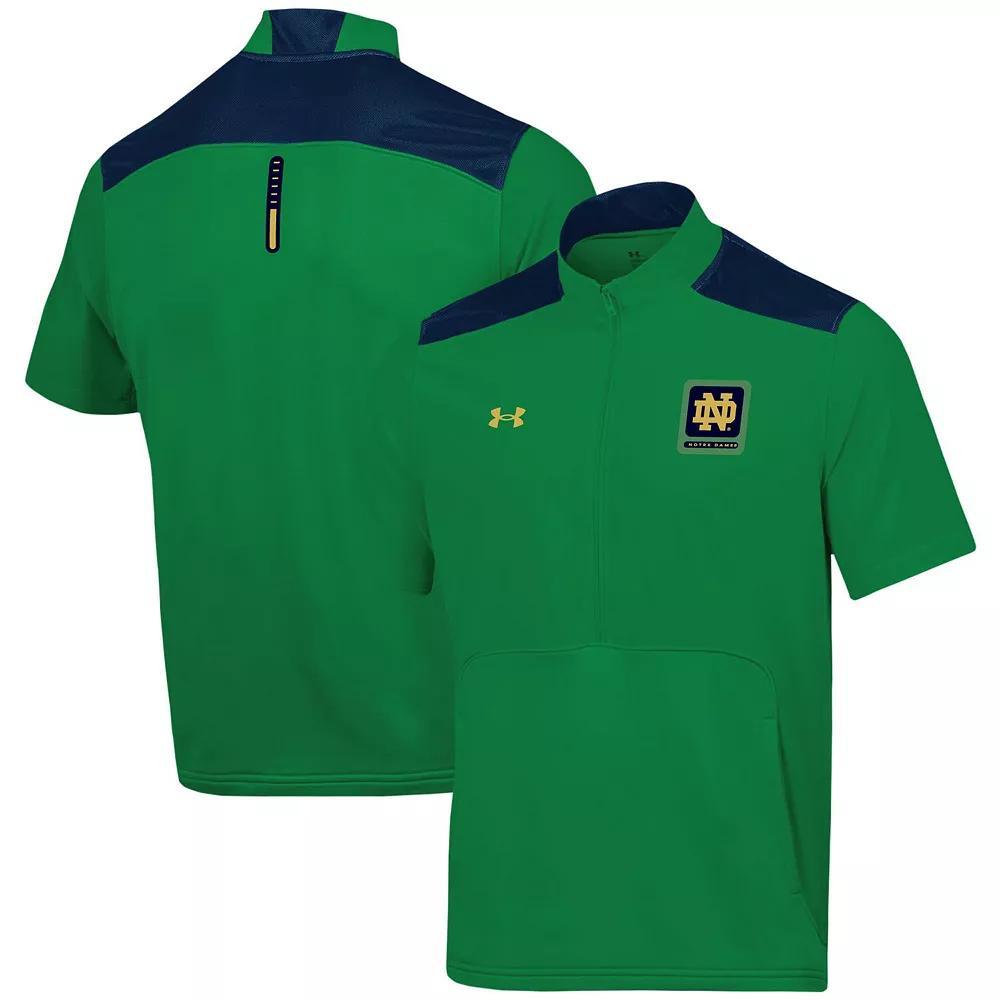 Men's Under Armour Green Notre Dame Fighting Irish Motivate Half-Zip Jacket, Size: Small Product Image