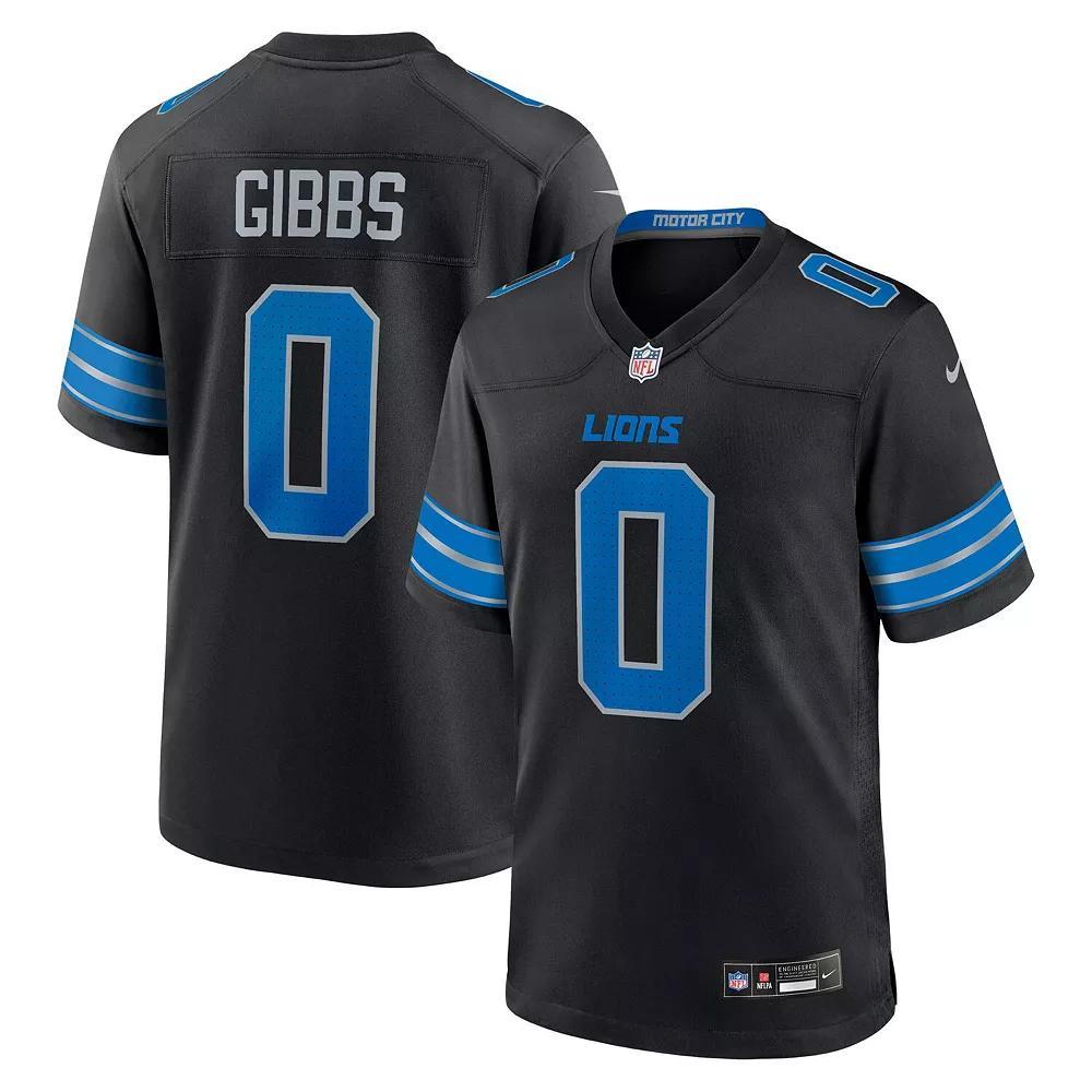 Men's Nike Jahmyr Gibbs Black Detroit Lions 2nd Alternate Game Player Jersey, Size: XL Product Image