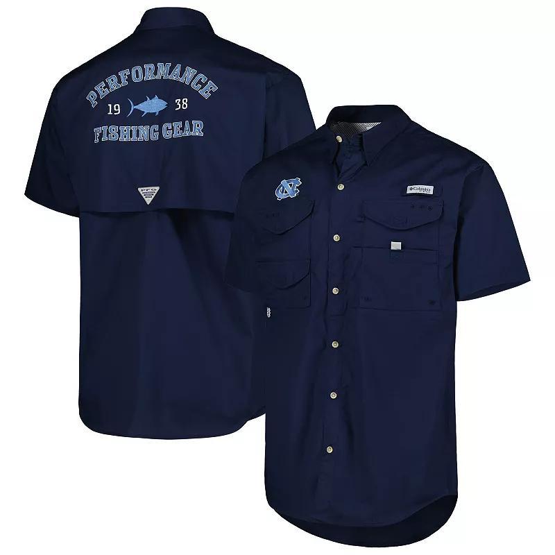 Men's Columbia Navy North Carolina Tar Heels Bonehead Button-Up Shirt, Size: 2XL, Blue Product Image