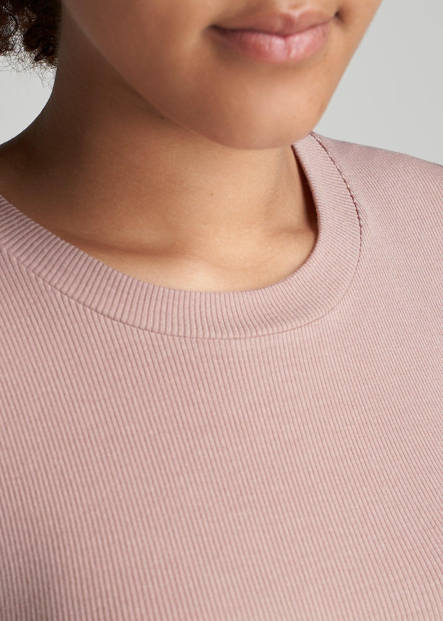 FITTED Ribbed Tee in Ballerina Pink - Women's Tall T-Shirts  Product Image