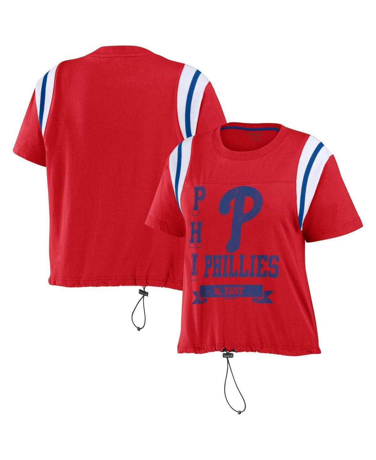 Women's WEAR by Erin Andrews Royal Buffalo Bills Cinched Colorblock T-Shirt, Size: Large, Blue Product Image