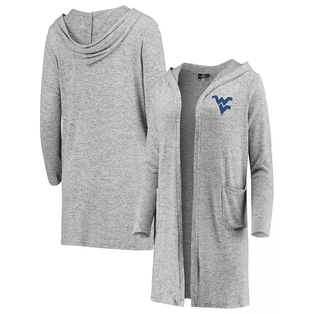 Women's Heathered Gray West Virginia Mountaineers Cuddle Soft Duster Tri-Blend Hooded Cardigan, Size: Medium, Grey Product Image