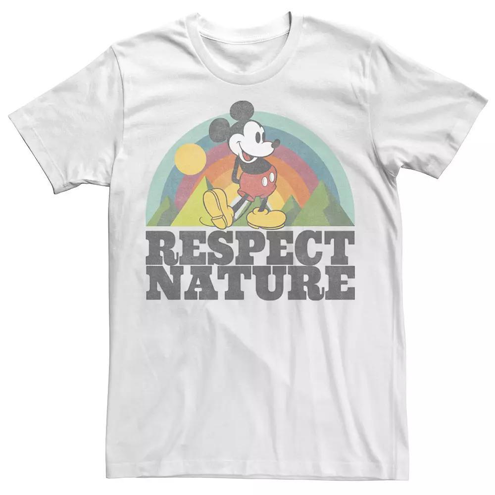 Disney's Mickey & Friends Mickey Mouse Men's Respect Nature Rainbow Tee, Boy's, Size: Large, White Product Image