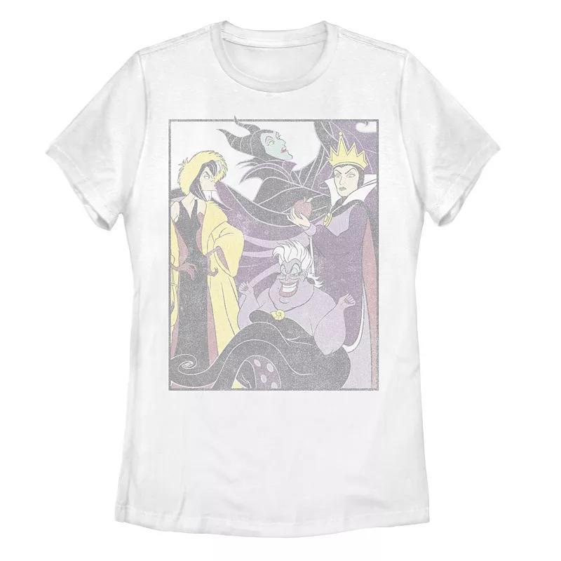Disney Villains Bad Ladies Portrait Group Juniors' Graphic Tee, Girl's, Size: Medium, White Product Image