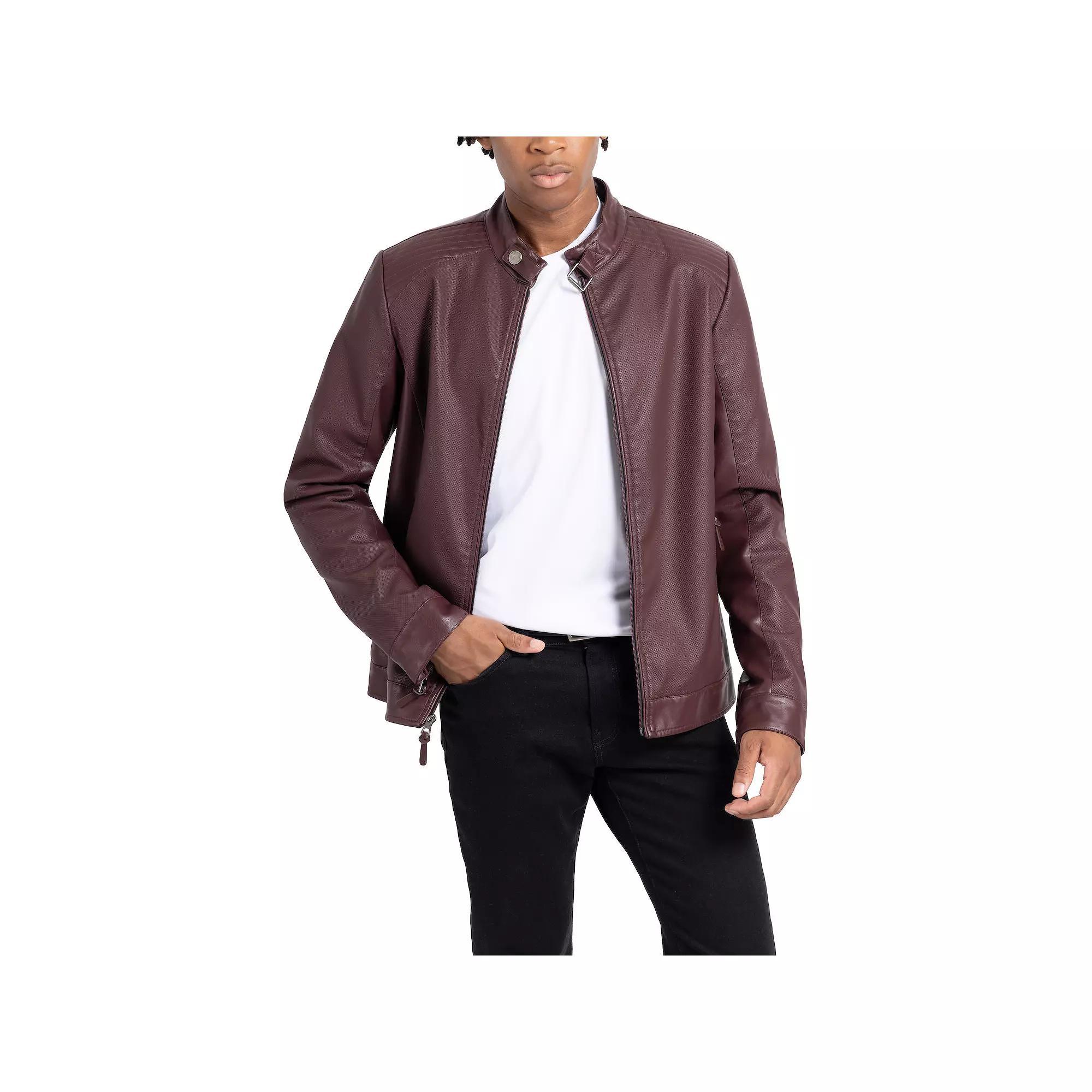 Men's Xray Faux Leather Racer Jacket, Size: Small, Red Product Image