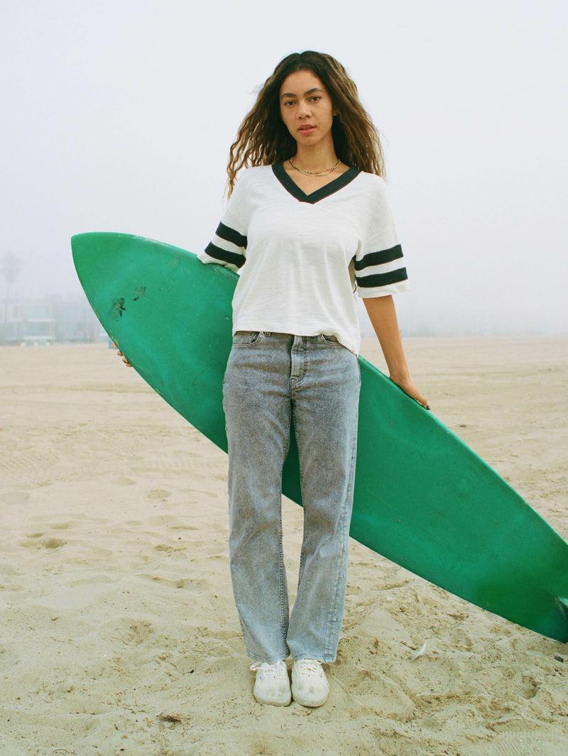 Slim Straight Sunwashed Denim - Washed Black Product Image