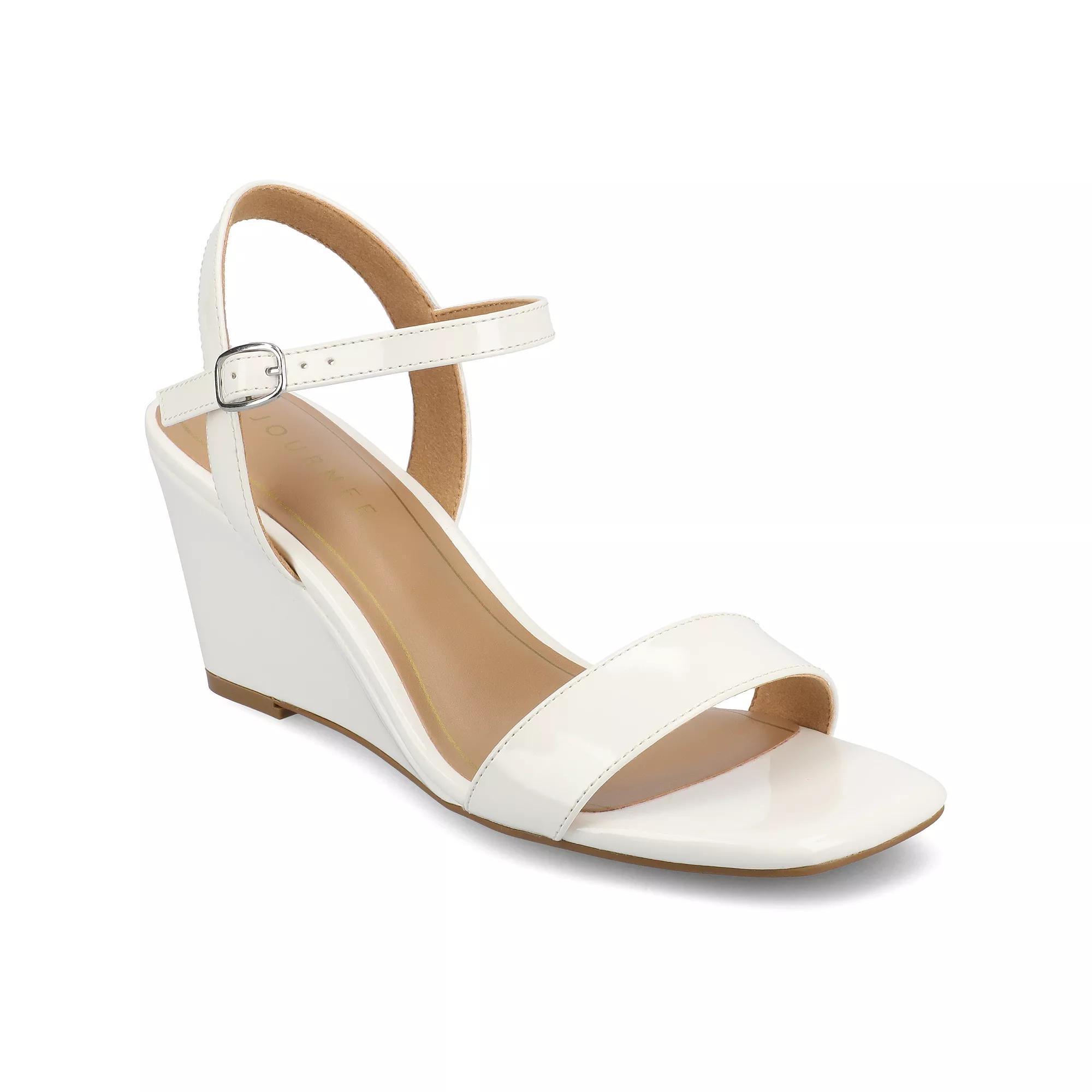 Journee Clayr Womens Ankle Strap Wedge Heels Product Image