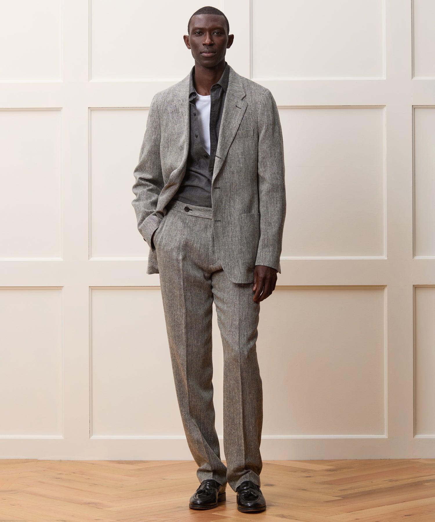 Italian Linen-Silk Madison Jacket in Grey Product Image