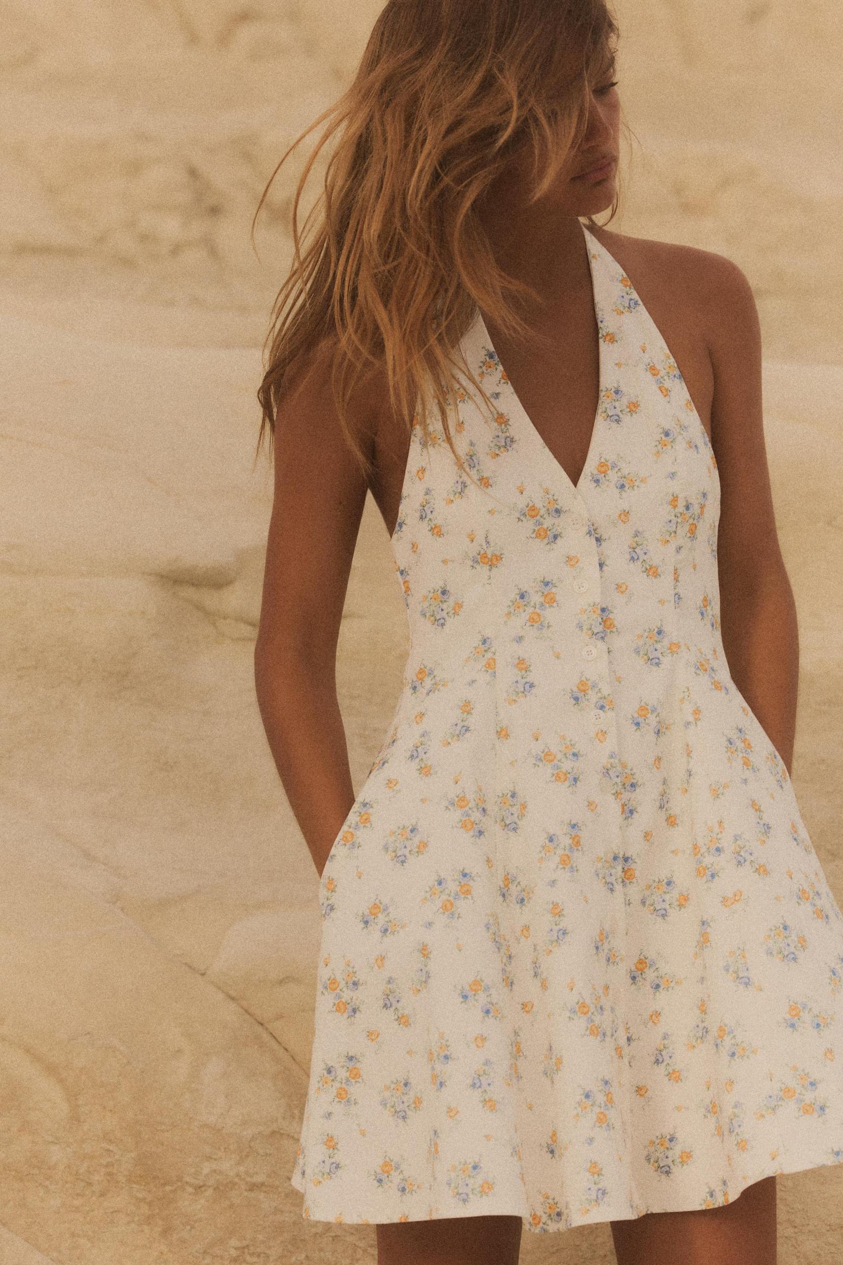 FLORAL PRINT POPLIN DRESS Product Image