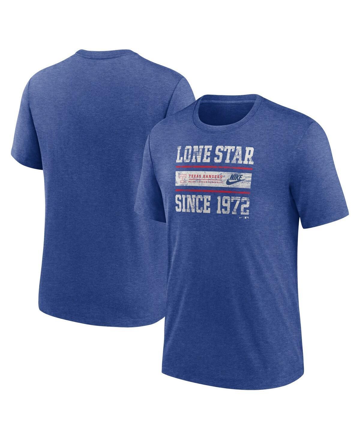 Mens Nike Heather Boston Red Sox Cooperstown Collection Local Stack Tri-Blend T-Shirt Blue Product Image
